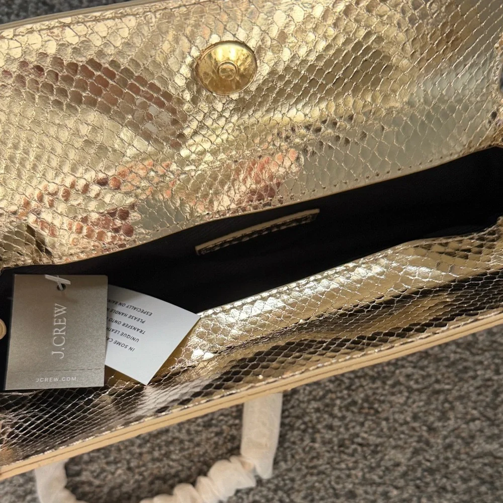 J. Crew Gold Snakeskin Clutch - Picture 3 of 3